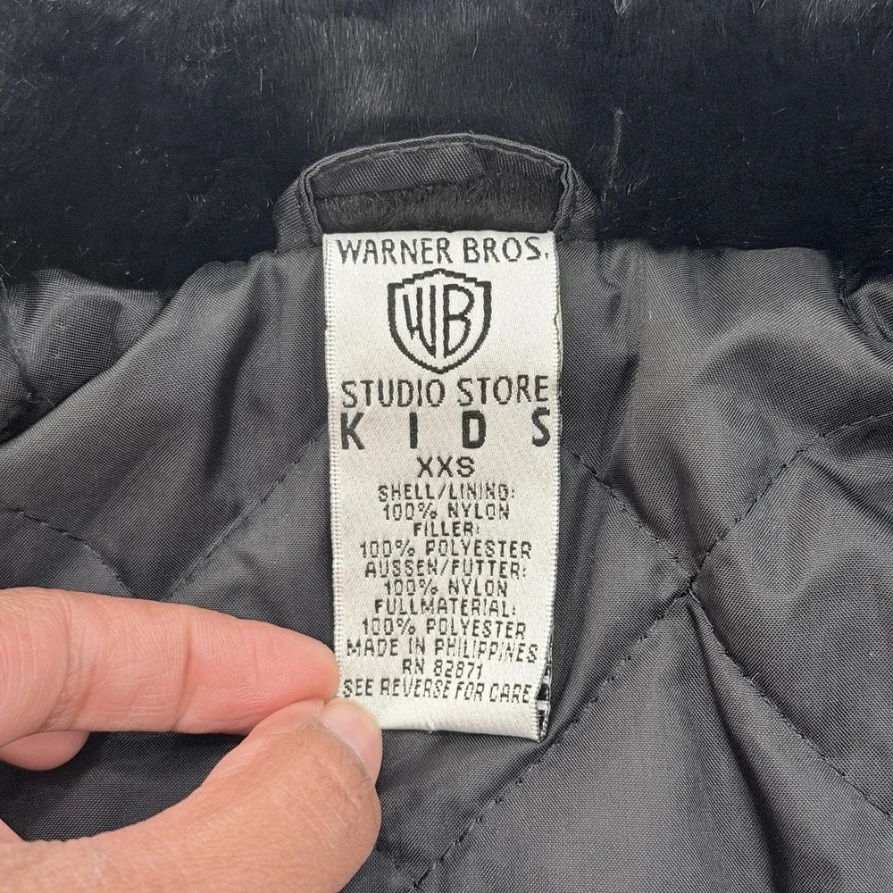 Vintage 1997 Warner Bros Studio Store Kids Tweety Bird Black Winter Jacket XXS